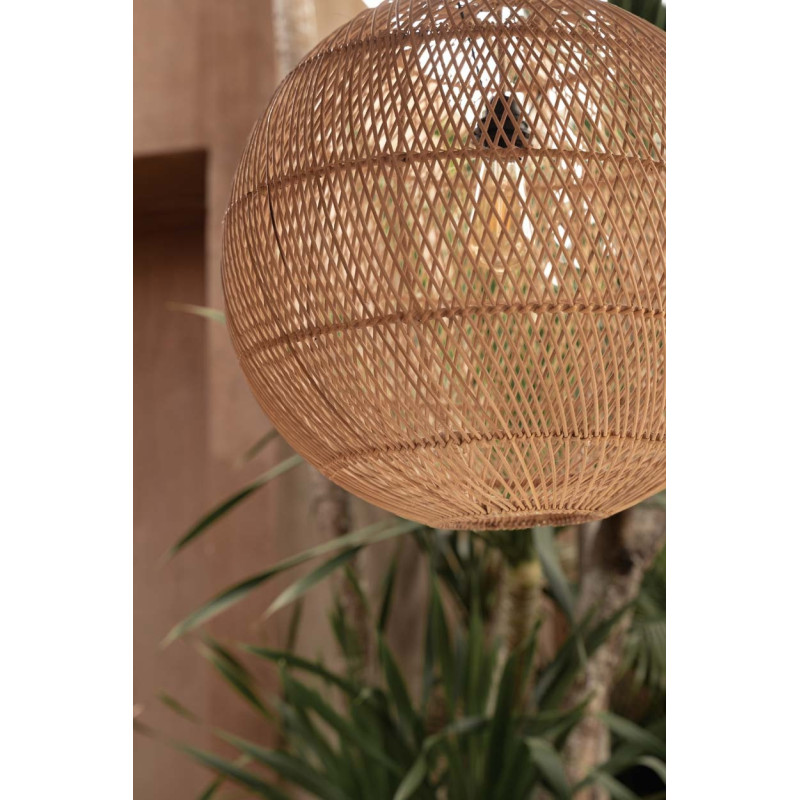 Grand Abat-jour bohème Boule 50 cm Rotin Naturel Tressé The Bubble 