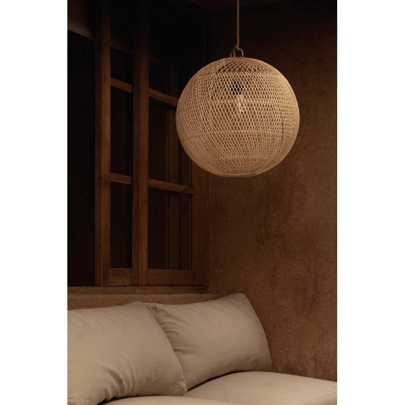 Grand Abat-jour bohème Boule 50 cm Rotin Naturel Tressé The Bubble 
