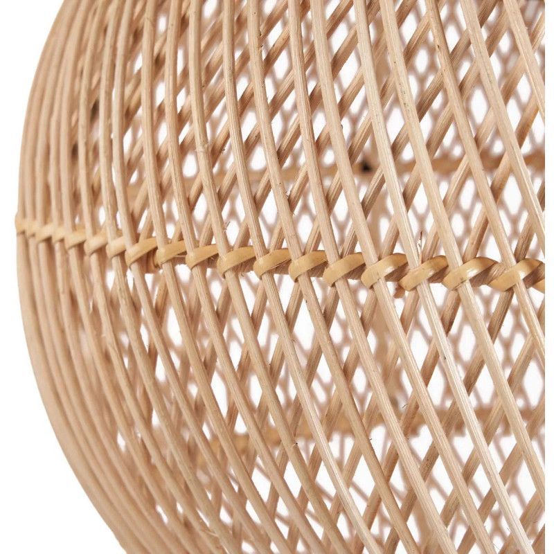 Grand Abat-jour bohème Boule 50 cm Rotin Naturel Tressé The Bubble 