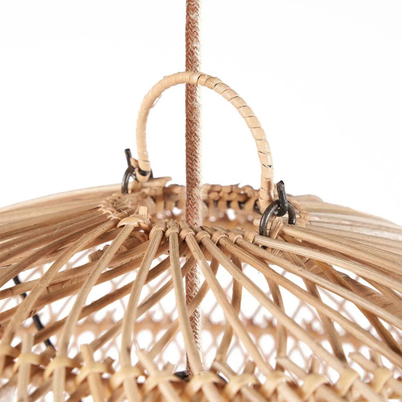 Grand Abat-jour bohème Boule 50 cm Rotin Naturel Tressé The Bubble 