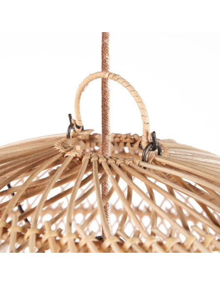 Grand Abat-jour bohème Boule 50 cm Rotin Naturel Tressé The Bubble 