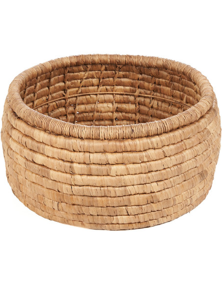 Grand Panier de rangement bohème Rond 60 cm Feuille de bananier Naturel Tressé The Sarvatah 