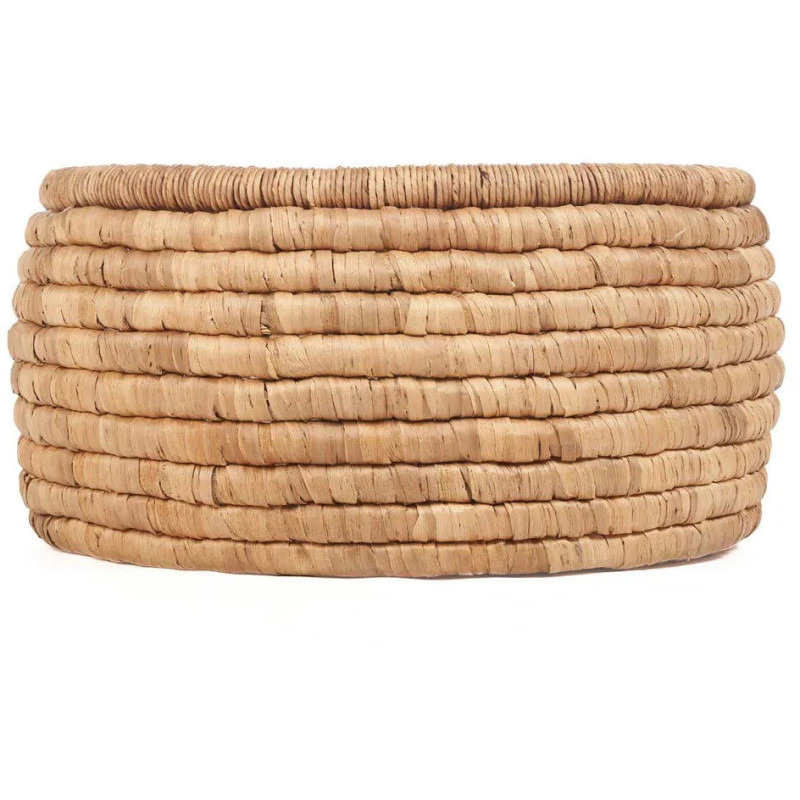 Grand Panier de rangement bohème Rond 60 cm Feuille de bananier Naturel Tressé The Sarvatah 