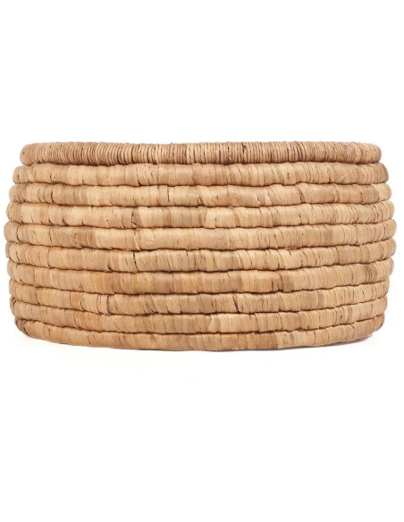 Grand Panier de rangement bohème Rond 60 cm Feuille de bananier Naturel Tressé The Sarvatah 