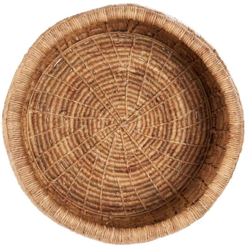 Grand Panier de rangement bohème Rond 60 cm Feuille de bananier Naturel Tressé The Sarvatah 