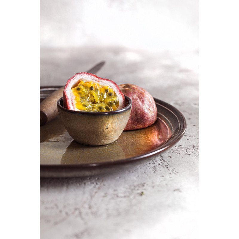 Bol à sauce rustique chic Rond 6 cm Céramique Vert de gris Marron foncé Beige The Comporta 