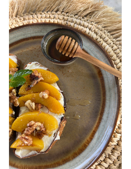 Bol à sauce rustique chic Rond 6 cm Céramique Vert de gris Marron foncé Beige The Comporta 