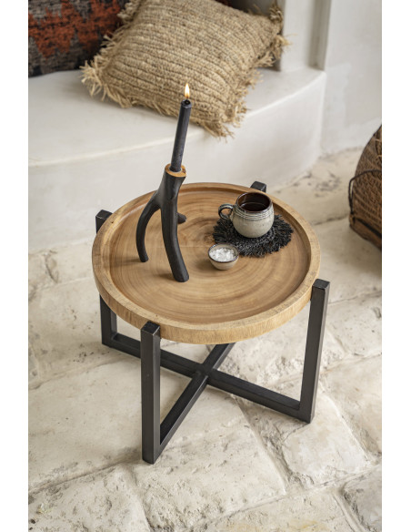 Bol à sauce rustique chic Rond 6 cm Céramique Vert de gris Marron foncé Beige The Comporta 