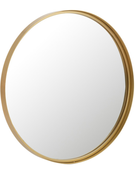 Miroir Mural Rond Elvis en Métal Doré Bord large - 1