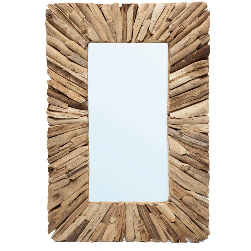 Miroir Mural Rectangulaire 40x60 en Bois flotté Naturel The Driftwood Framed 