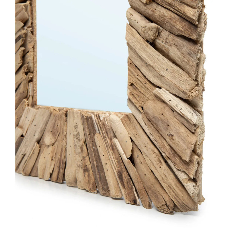 Miroir Mural Rectangulaire 40x60 en Bois flotté Naturel The Driftwood Framed 