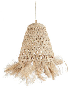 Abat-jour pour suspension 43 cm Herbe d'Abaca Naturel avec franges The Jelly Fish 
