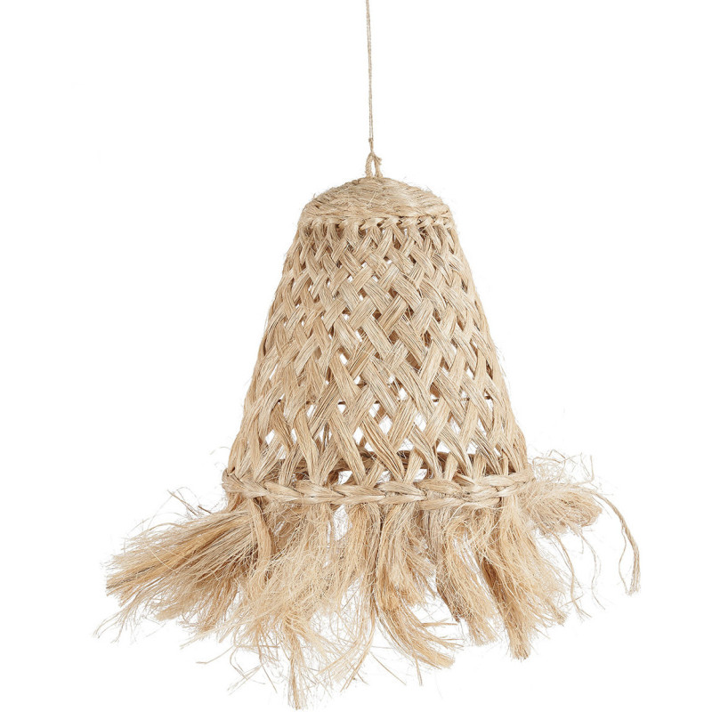 Abat-jour pour suspension 43 cm Herbe d'Abaca Naturel avec franges The Jelly Fish 
