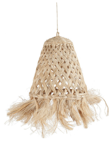 Abat-jour pour suspension 43 cm Herbe d'Abaca Naturel avec franges The Jelly Fish 