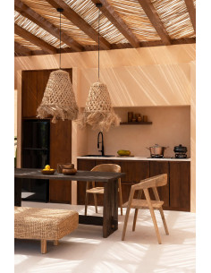 Abat-jour pour suspension 43 cm Herbe d'Abaca Naturel avec franges The Jelly Fish 