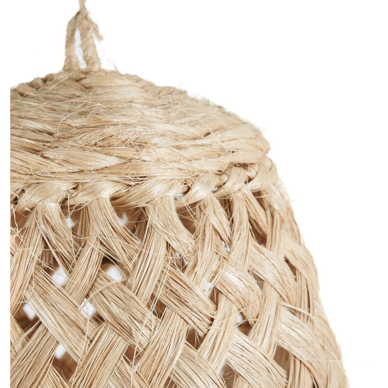 Abat-jour pour suspension 43 cm Herbe d'Abaca Naturel avec franges The Jelly Fish 