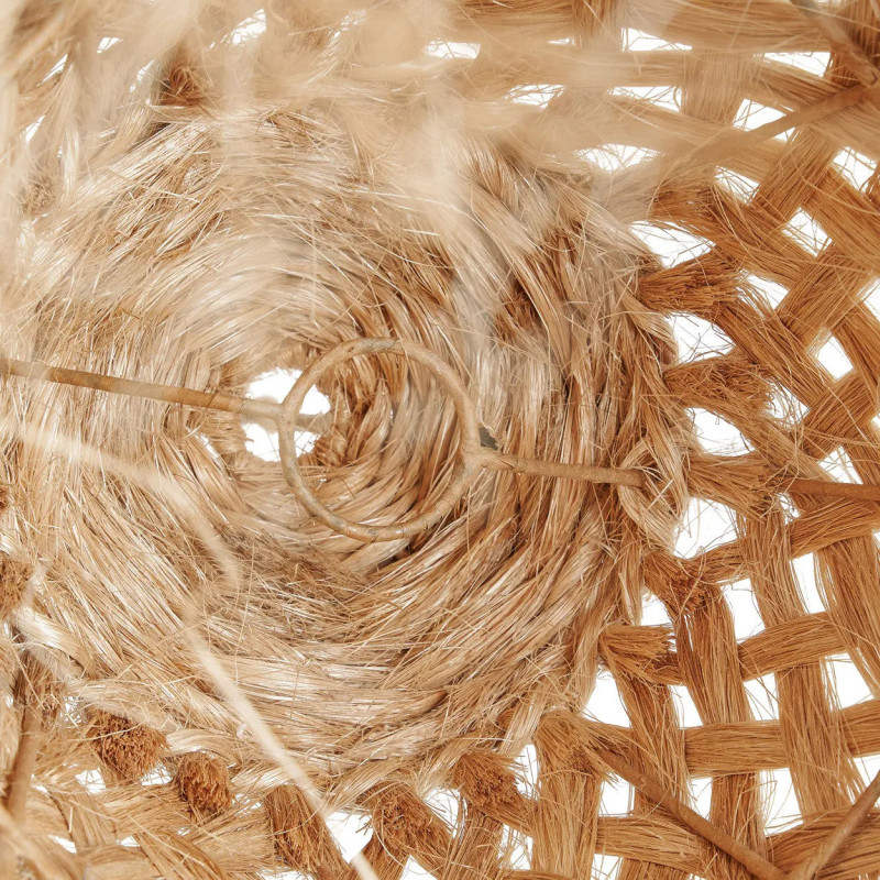Abat-jour pour suspension 43 cm Herbe d'Abaca Naturel avec franges The Jelly Fish 