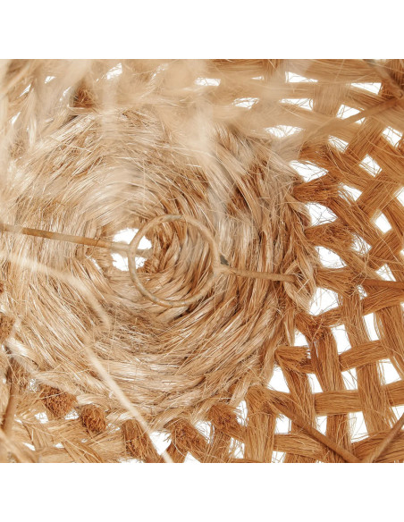 Abat-jour pour suspension 43 cm Herbe d'Abaca Naturel avec franges The Jelly Fish 