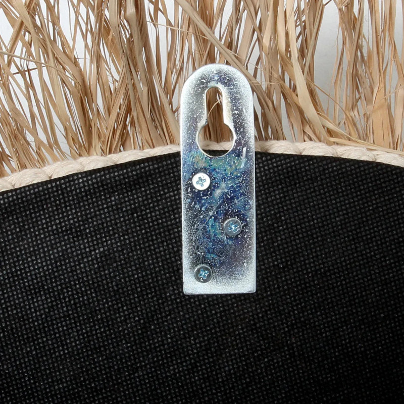 Miroir Mural Rond 75 cm en Raphia Naturel Coquillage Blanc The Raffia Cowri 