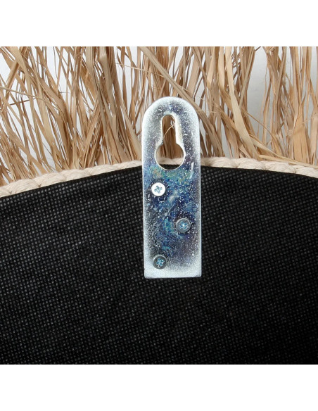 Miroir Mural Rond 75 cm en Raphia Naturel Coquillage Blanc The Raffia Cowri 