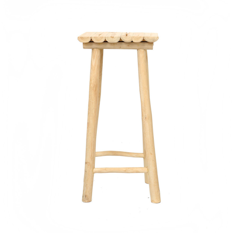Tabouret de bar original carré en Bois de teck Naturel The Island 