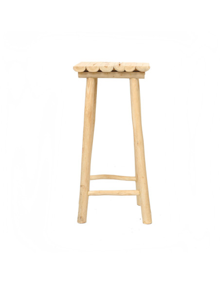 Tabouret de bar original carré en Bois de teck Naturel The Island 