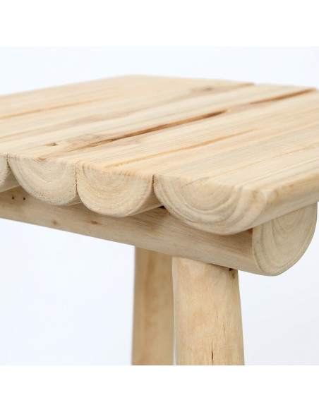 Tabouret de bar original carré en Bois de teck Naturel The Island 