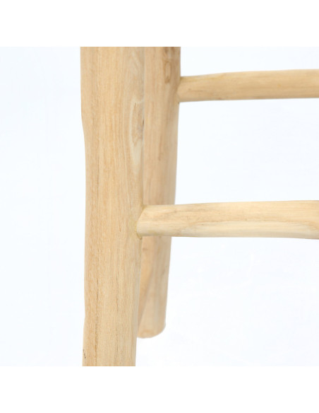 Tabouret de bar original carré en Bois de teck Naturel The Island 