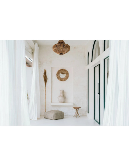 Miroir Mural Rond 60 cm en Raphia Naturel The Palm Tree 