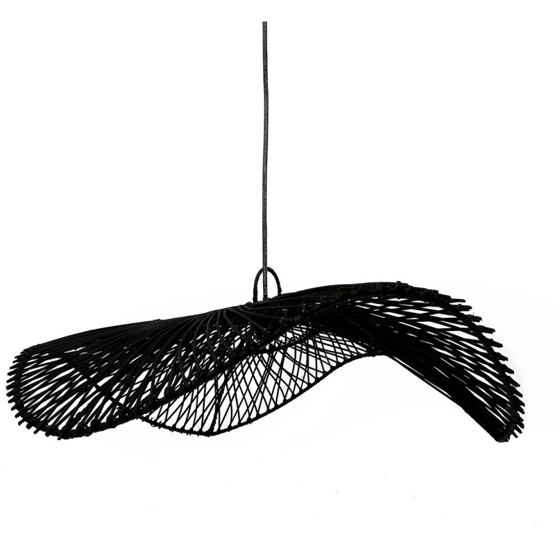 Abat-jour pour suspension XL 75 cm Rotin Noir The Chapeau 