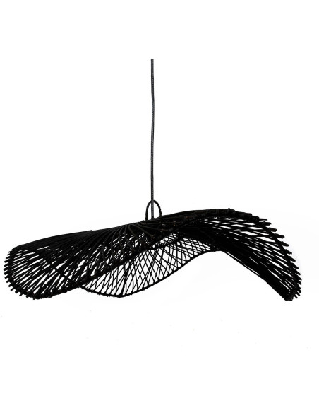 Abat-jour pour suspension XL 75 cm Rotin Noir The Chapeau 