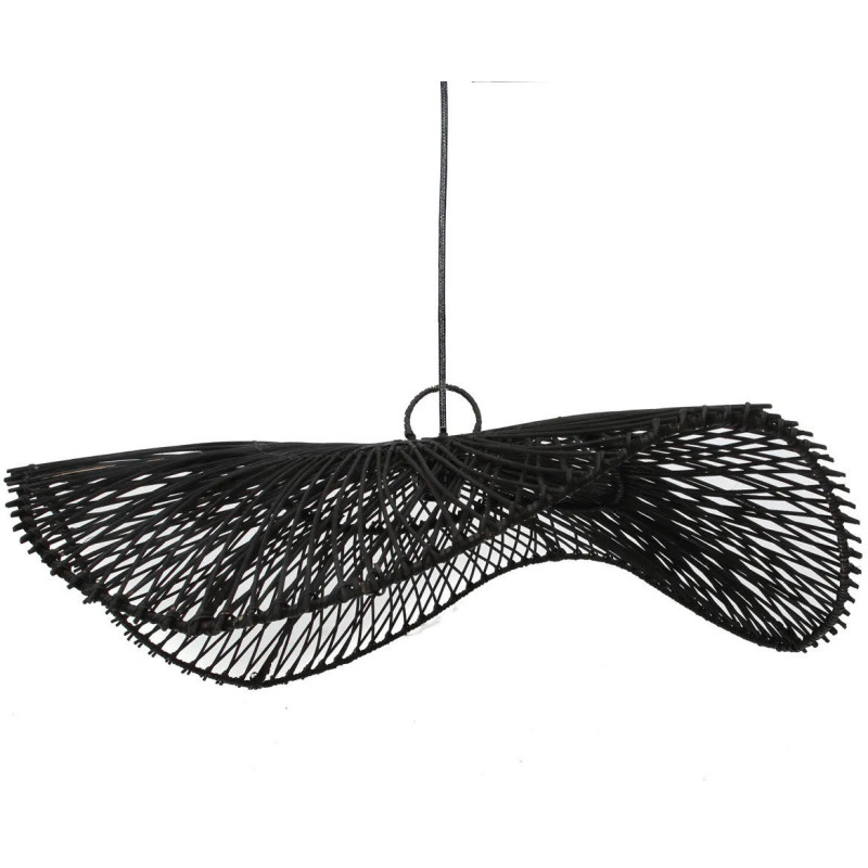 Abat-jour pour suspension XL 75 cm Rotin Noir The Chapeau 