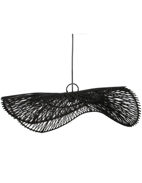 Abat-jour pour suspension XL 75 cm Rotin Noir The Chapeau 