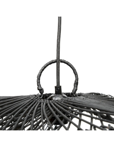 Abat-jour pour suspension XL 75 cm Rotin Noir The Chapeau 