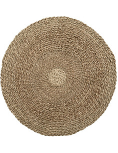 Tapis Rond 90 cm en Herbe de mer Naturel The Mékong River 
