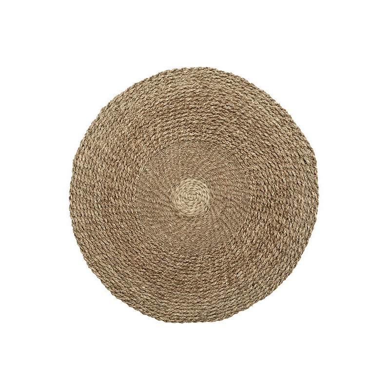 Tapis Rond 90 cm en Herbe de mer Naturel The Mékong River 