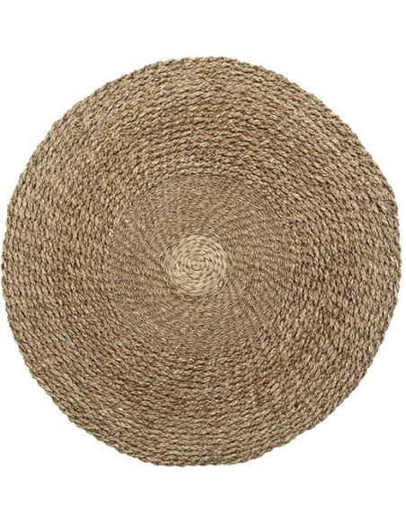 Tapis Rond 90 cm en Herbe de mer Naturel The Mékong River 