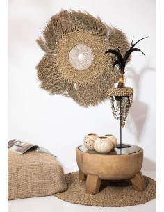 Tapis Rond 90 cm en Herbe de mer Naturel The Mékong River 