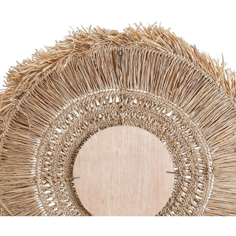 Miroir Mural Rond 70 cm en Herbe Naturel The Yuki 