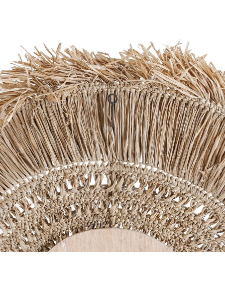 Miroir Mural Rond 70 cm en Herbe Naturel The Yuki 