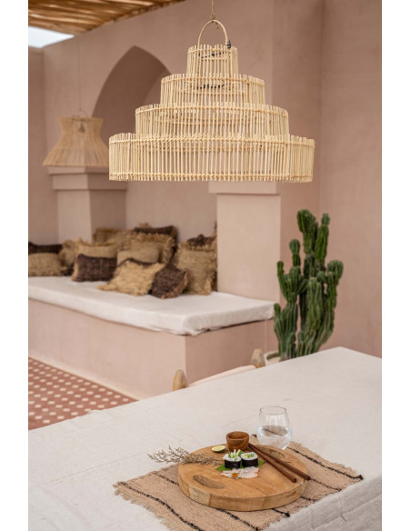 Abat jour original Gâteau pour suspension 51 cm en Rotin Naturel The Wedding Cake 