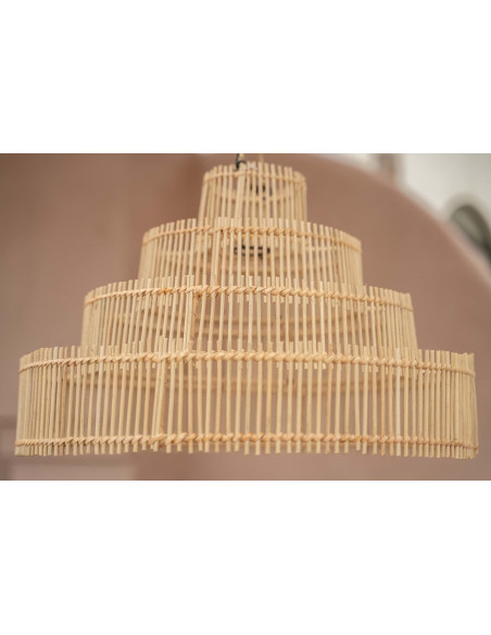 Abat jour original Gâteau pour suspension 51 cm en Rotin Naturel The Wedding Cake 