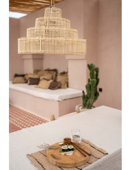 Abat jour original Gâteau pour suspension 51 cm en Rotin Naturel The Wedding Cake 