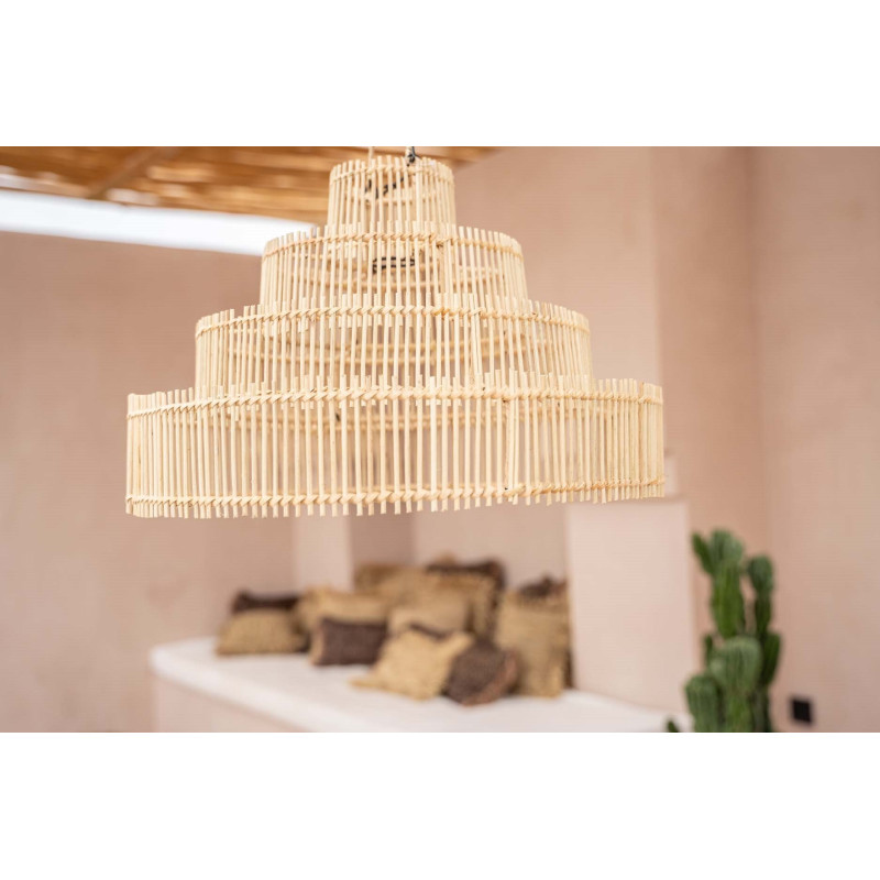 Abat jour original Gâteau pour suspension 51 cm en Rotin Naturel The Wedding Cake 