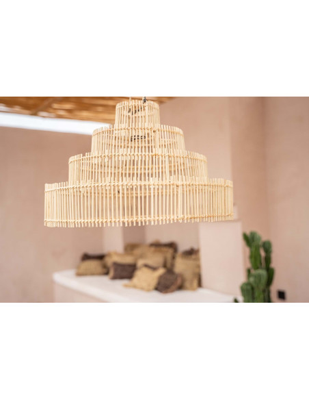 Abat jour original Gâteau pour suspension 51 cm en Rotin Naturel The Wedding Cake 