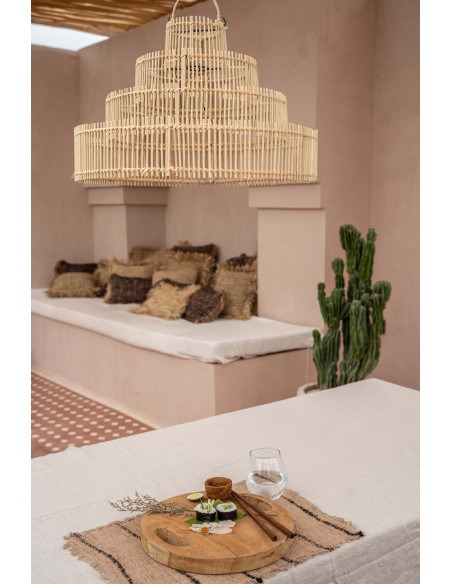 Abat jour original Gâteau pour suspension 51 cm en Rotin Naturel The Wedding Cake 