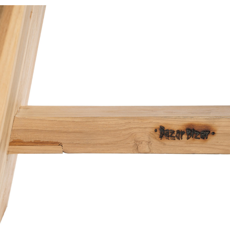 Tabouret moderne Rectangulaire en Bois de suar Naturel Cuir véritable Noir The Suar 