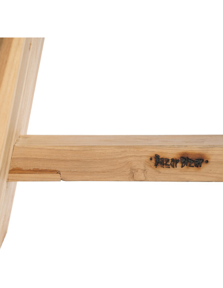 Tabouret moderne Rectangulaire en Bois de suar Naturel Cuir véritable Noir The Suar 