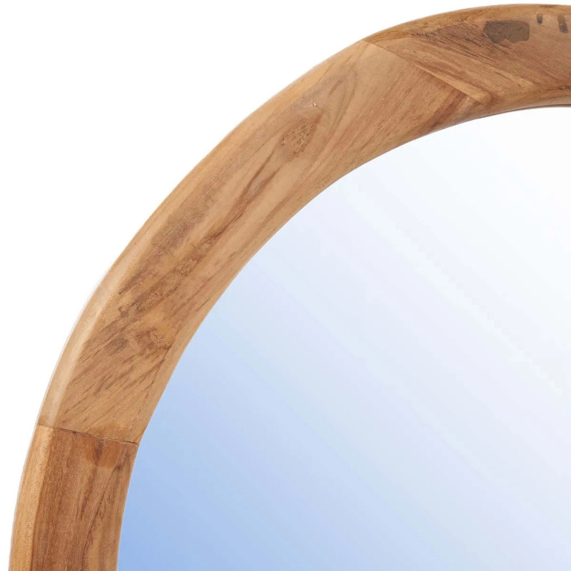 Grand Miroir mural Organique 80x56 Bois de teck Naturel Organic 
