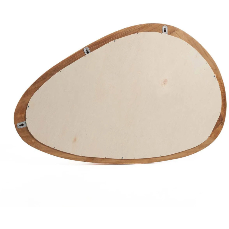Grand Miroir mural Organique 80x56 Bois de teck Naturel Organic 